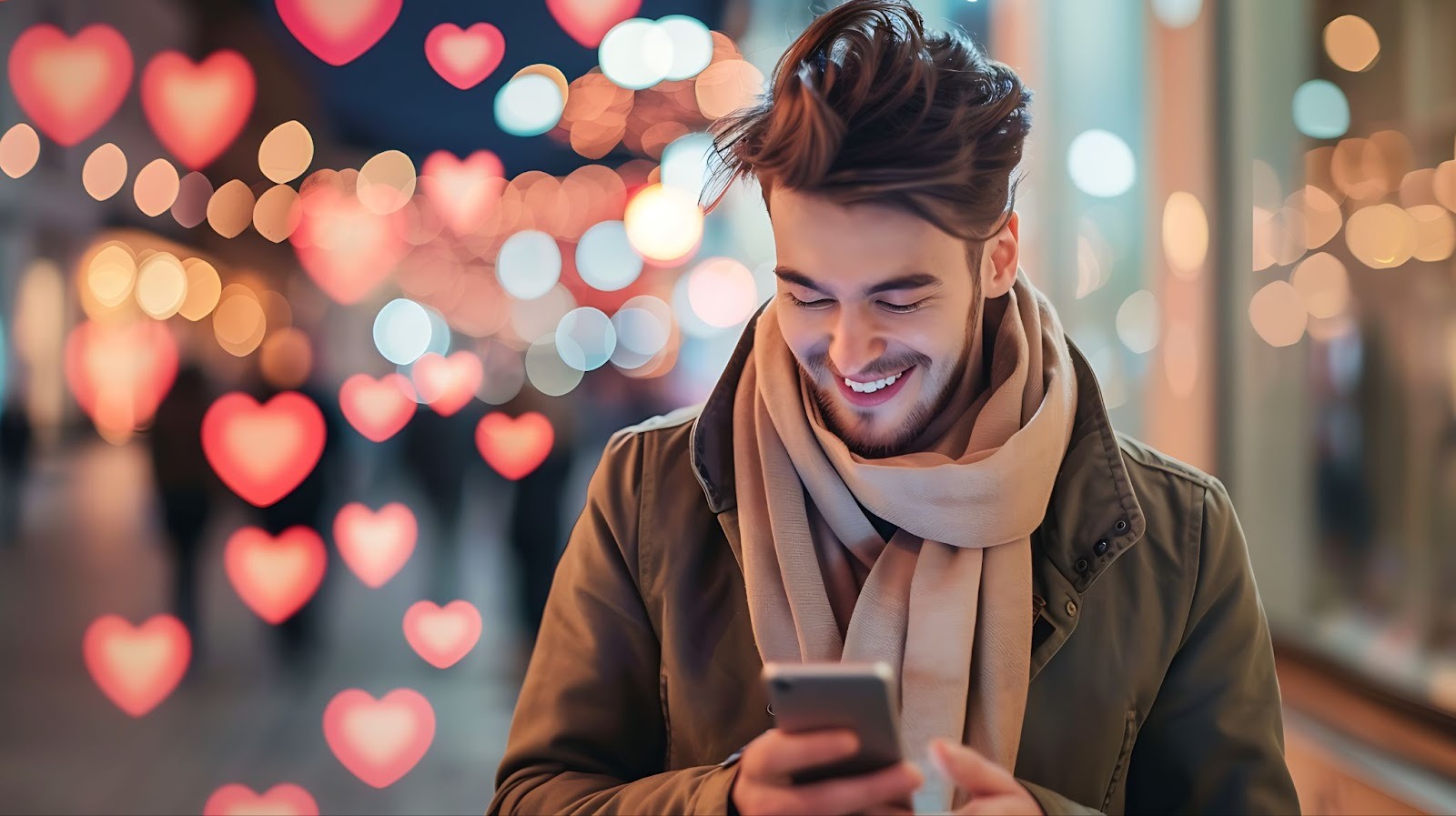 Парень думает какой вопрос задать девушке в переписке