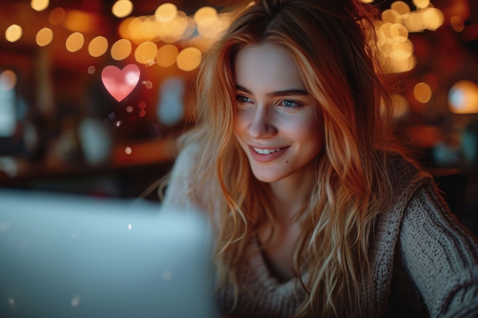 Девушка пишет о своих увлечениях в профиле знакомств