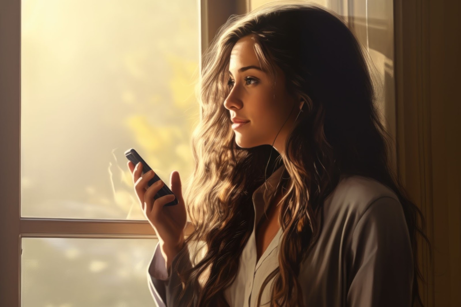 Девушка думает как написать пошлый подкат парню в переписке