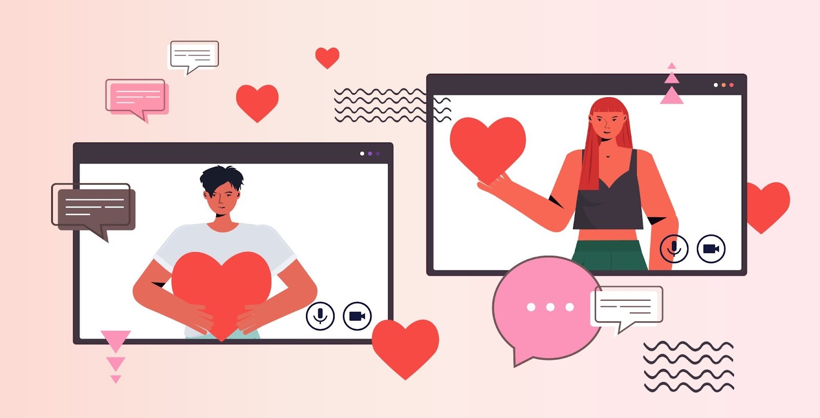 Силуэты людей в телефоне