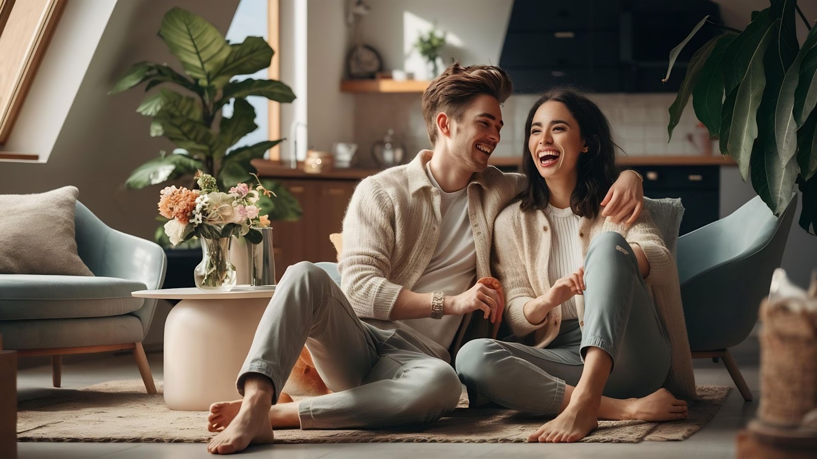 Пара обнимается после разговора - восстановление доверия
